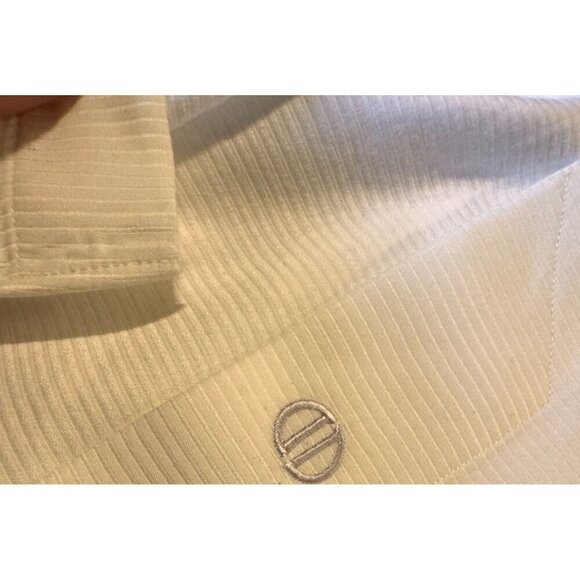 David Donahue White Cotton Ribbed Classic Fit Button-Up Mens Shirt 18/34-35 - Picture 10 of 11